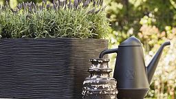 Square Resin Planter by Cadix Capi Tutch Ribbed
