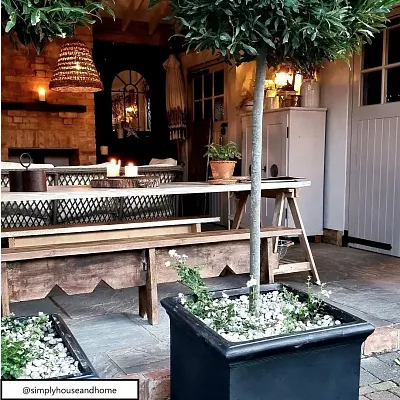 IDEALIST Lite Victorian Box Square Light Stone Outdoor Planter