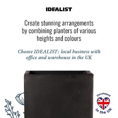 IDEALIST Lite Tall Square Contemporary Light Concrete Planter