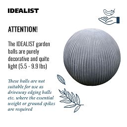 IDEALIST Lite Vertical Ribbed Outdoor Garden Decorative Ball