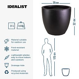 IDEALIST Lite Contemporary Light Concrete Egg Planter