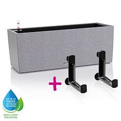 LECHUZA BALCONERA Stone Trough Poly Resin Self-watering Planter Set