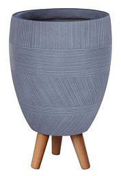 IDEALIST Lite Striped Egg Planter on Legs, Round Pot Plant Stand Indoor