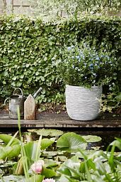 Round Egg Resin Planter by Cadix Capi Tutch Ribbed