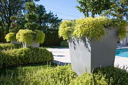 Tapered Fiberglass Square Tall Aluminium Planter Pot In/Out