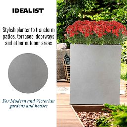 IDEALIST Lite Narrow Contemporary Light Concrete Trough Planter