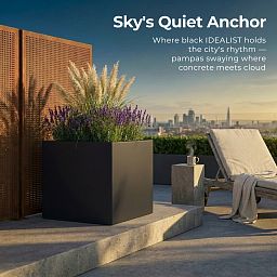 IDEALIST Lite Square Box Contemporary Light Concrete Planter