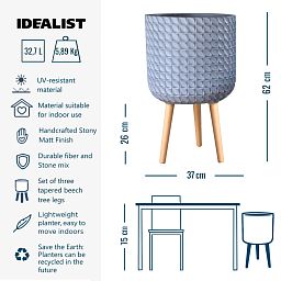 IDEALIST Lite Faceted Effect Planter on Legs