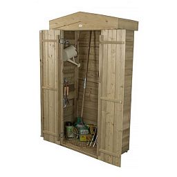 Installed Outdoor Pressure Treated Wooden Overlap Apex Tall Garden Store by Forest Garden