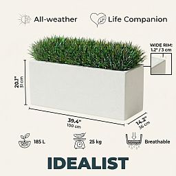 IDEALIST Lite Contemporary Light Concrete High Trough Planter