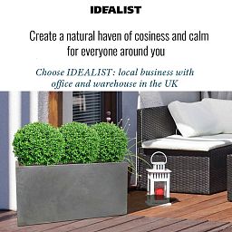 IDEALIST Lite Contemporary Light Concrete High Trough Planter
