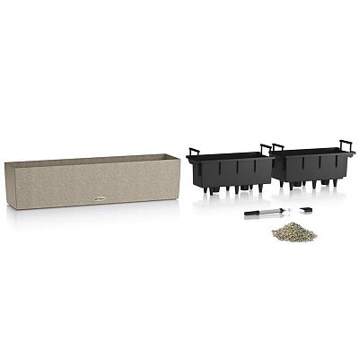 LECHUZA BALCONERA Stone Trough Poly Resin Self-watering Planter Set