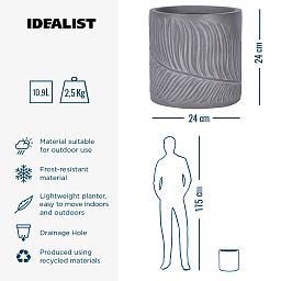 IDEALIST Lite Leaf Embossed Round Planter
