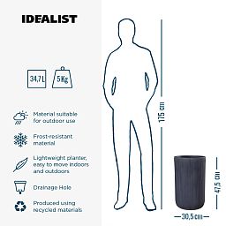 IDEALIST Lite Ribbed Cylinder Outdoor Planter