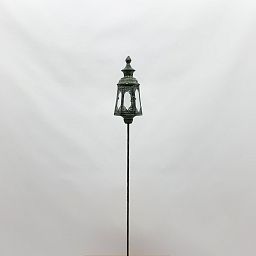 Cone Metal Ornament Garden Stake Dark Silver Lantern by Minster