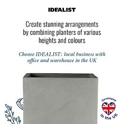 IDEALIST Lite Tall Square Contemporary Light Concrete Planter