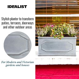 IDEALIST Lite Faux Lead Chelsea Light Concrete Through Planter