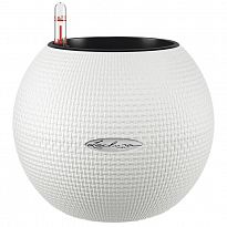 LECHUZA PURO Color 20 White Poly Resin Self-watering Planter with Subs...