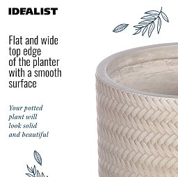 IDEALIST Lite Plaited Style Table and Hanging Cylinder Round Plant Pot Dual Use Indoor Planter