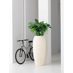 Welcome Round Tall Polystone Outdoor Planter