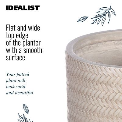 IDEALIST Lite Plaited Style Table and Hanging Cylinder Round Plant Pot Dual Use Indoor Planter