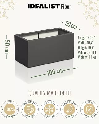 AXIS Trough Outdoor Fiberglass Planter