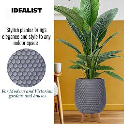 IDEALIST Lite Honeycomb Style Egg Planter on Legs, Round Pot Plant Stand Indoor