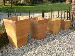 Hardwood Sevilla Tapered Square Tall Wood Outdoor Planter