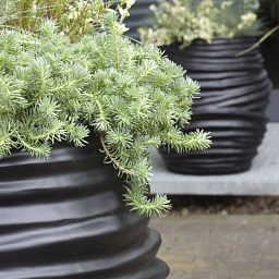 Toga conical Round Tall Polystone Outdoor Planter