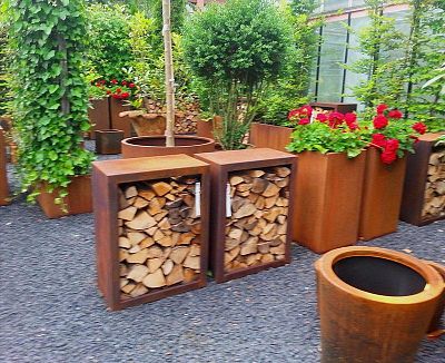Andes High Cube Corten Steel Outdoor Planter