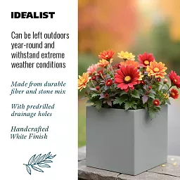 IDEALIST Lite Square Box Contemporary Light Concrete Planter