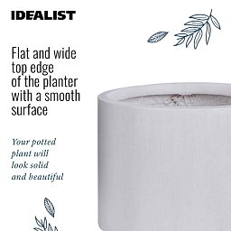 Set of two IDEALIST Lite Smooth Style Round Indoor Planters on Metal Stand