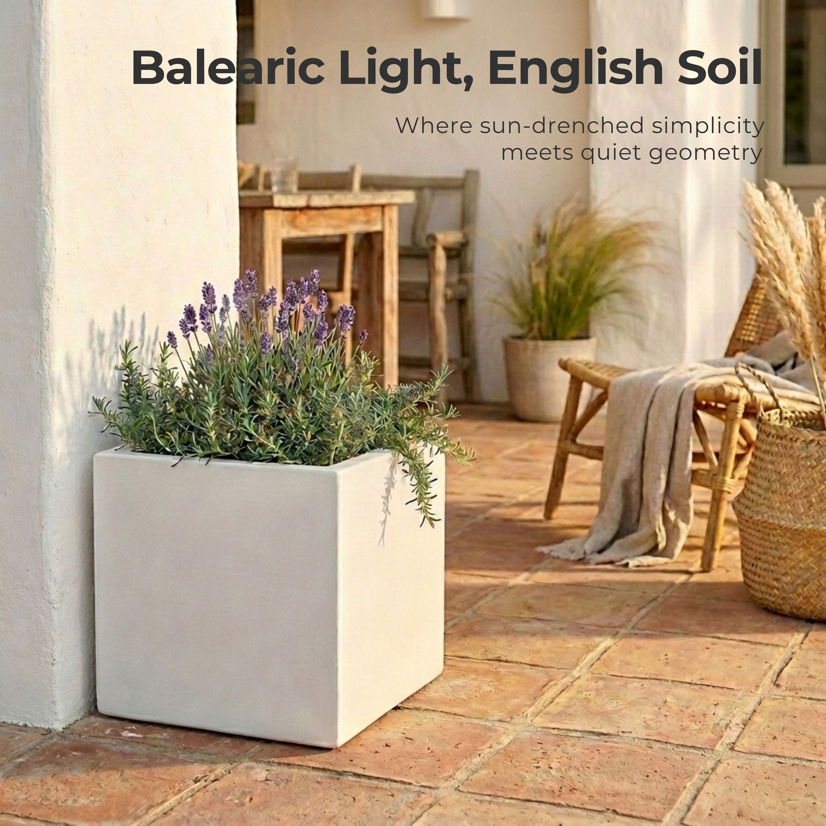 IDEALIST Lite Square Box Contemporary Light Concrete Planter