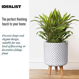 IDEALIST Lite Dotted Style Planter on Legs, Round Plant Pot Indoor