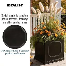 IDEALIST Lite Faux Lead Chelsea Box Square Light Concrete Planter