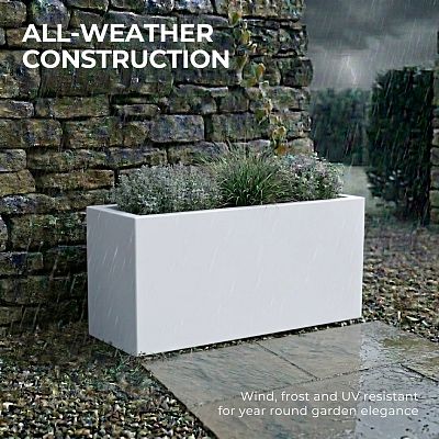 IDEALIST Lite Contemporary Light Concrete High Trough Planter