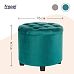 Premium Footstool with Storage Round Velvet Ottoman Storage Pouffe on Feet by Froppi