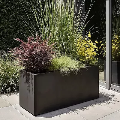 IDEALIST Lite Contemporary Light Concrete Trough Planter