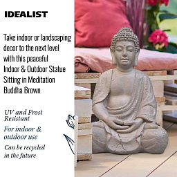 IDEALIST Lite Meditating Buddha Sculpture Garden Statue