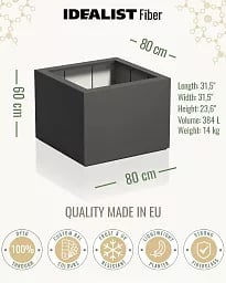 PURE Cube Outdoor Fiberglass Planter