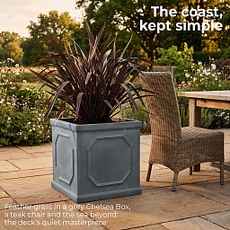 IDEALIST Lite Faux Lead Chelsea Box Square Light Concrete Planter