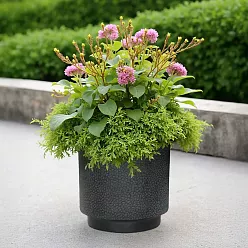 IDEALIST Lite Hammered Stone Cylinder Outdoor Planter