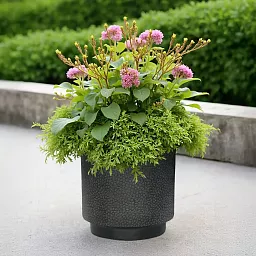 IDEALIST Lite Hammered Stone Cylinder Outdoor Planter