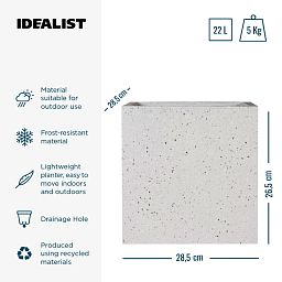 IDEALIST Lite Square Box Contemporary Marble Light Concrete Planter