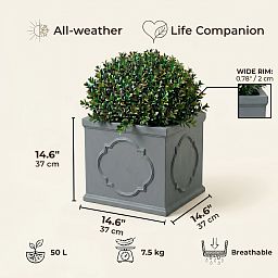 IDEALIST Windsor Light Stone Square Garden Planter