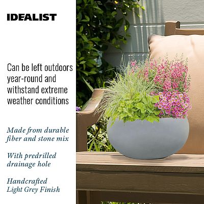 IDEALIST Lite Classic Smooth Bowl Outdoor Planter