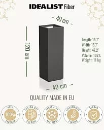 PURE High Cube Outdoor Fiberglass Planter