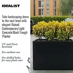 IDEALIST Lite Contemporary Light Concrete Trough Planter