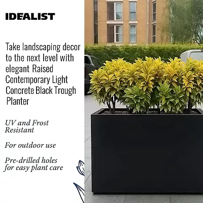 IDEALIST Lite Contemporary Light Concrete Trough Planter