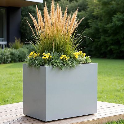 IDEALIST Lite Contemporary Light Concrete Trough Planter